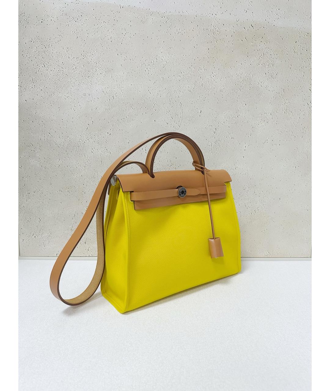 HERMES Желтая деним сумка через плечо, фото 3