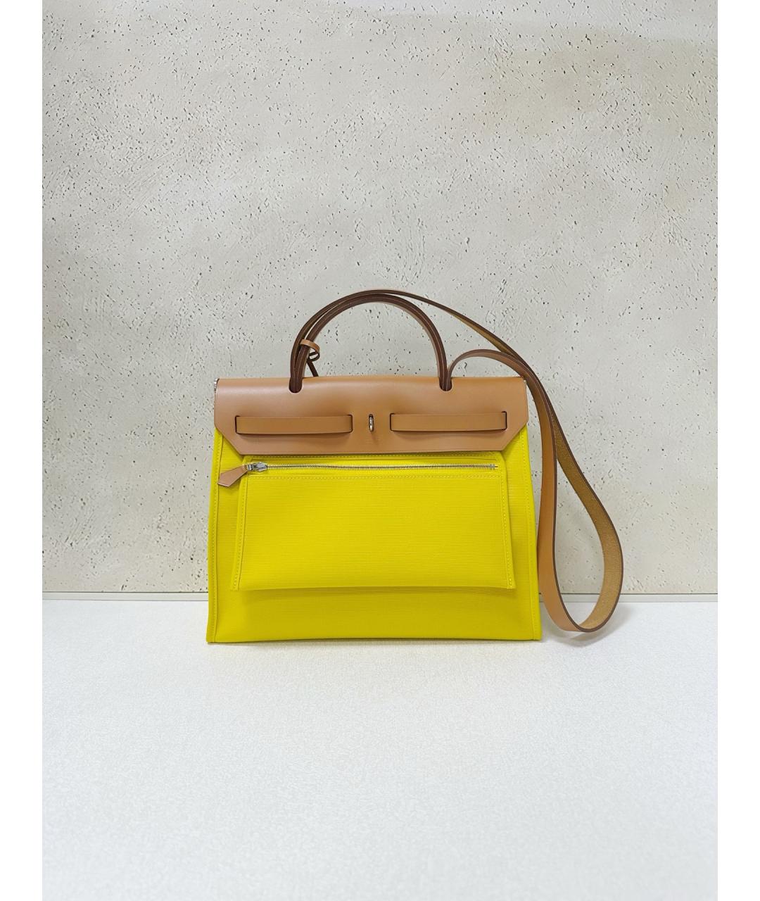 HERMES Желтая деним сумка через плечо, фото 2