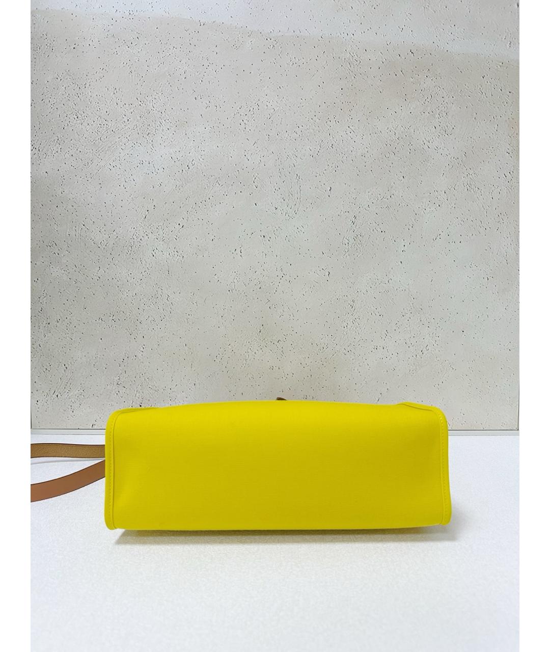 HERMES Желтая деним сумка через плечо, фото 5