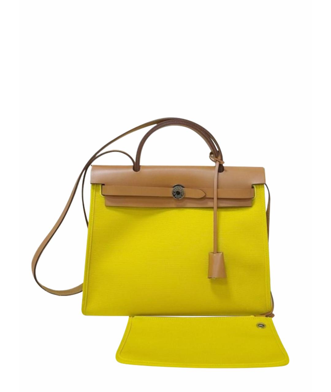 HERMES Желтая деним сумка через плечо, фото 1