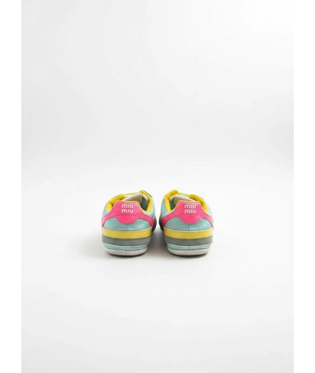 MIU MIU Голубые текстильные кеды, фото 4