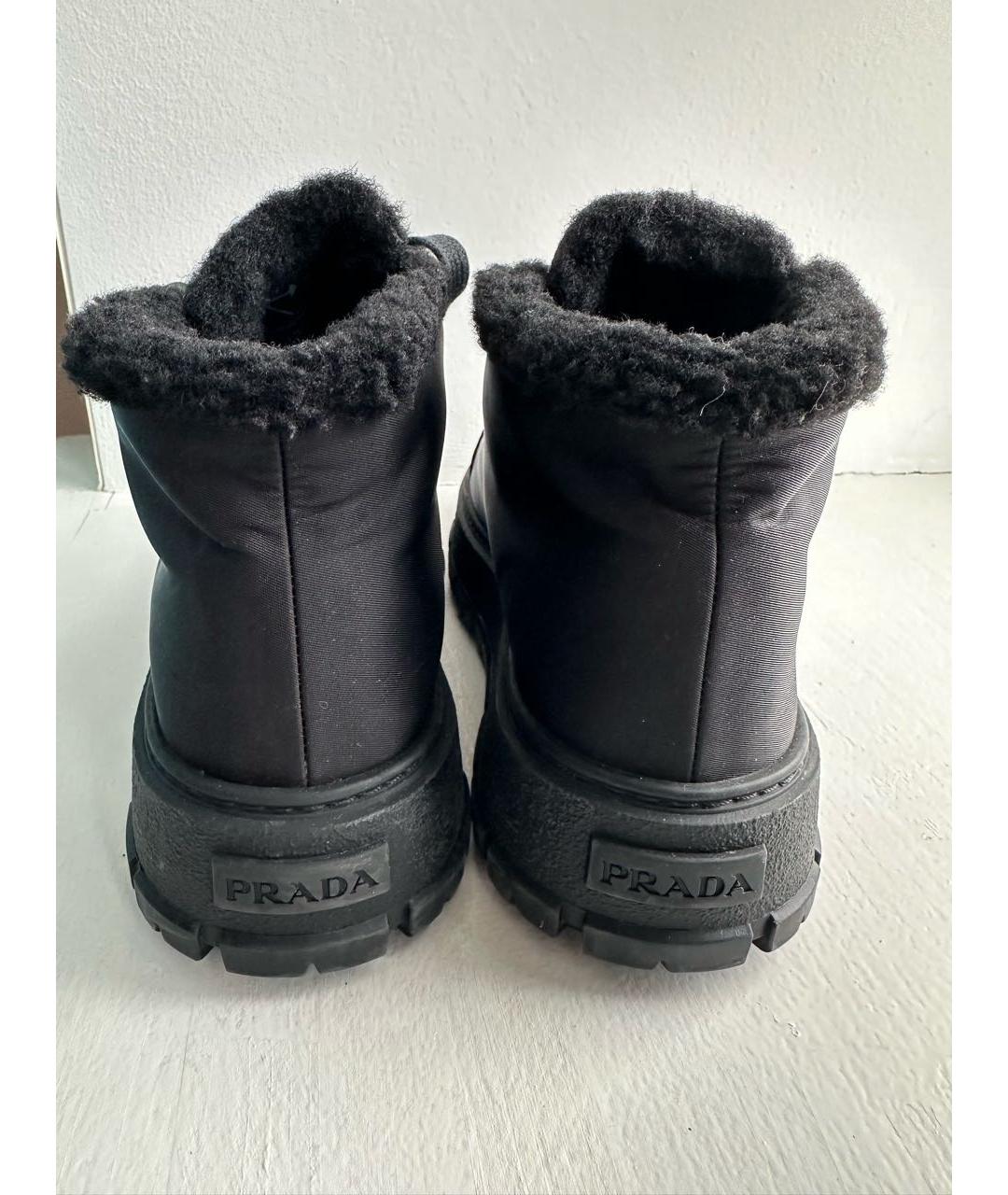 PRADA Черные текстильные ботинки, фото 4