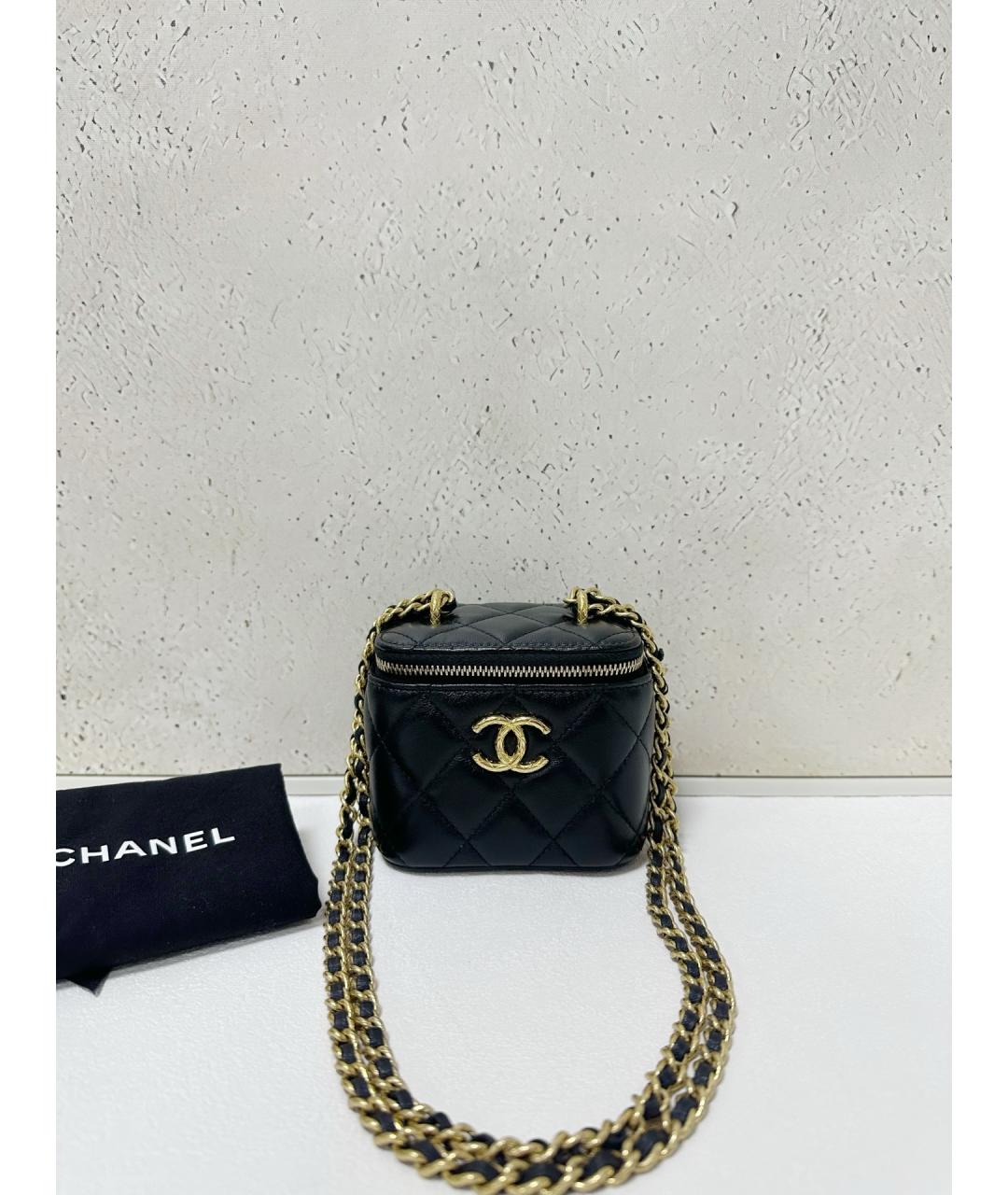 CHANEL Черная кожаная сумка через плечо, фото 5