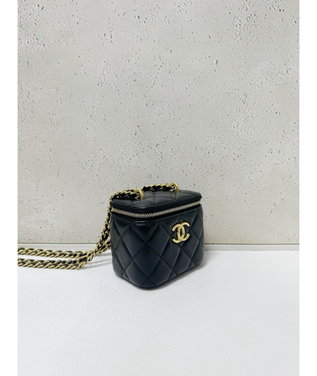 CHANEL Черная кожаная сумка через плечо, фото 4