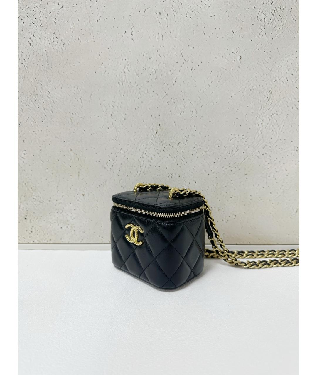 CHANEL Черная кожаная сумка через плечо, фото 3