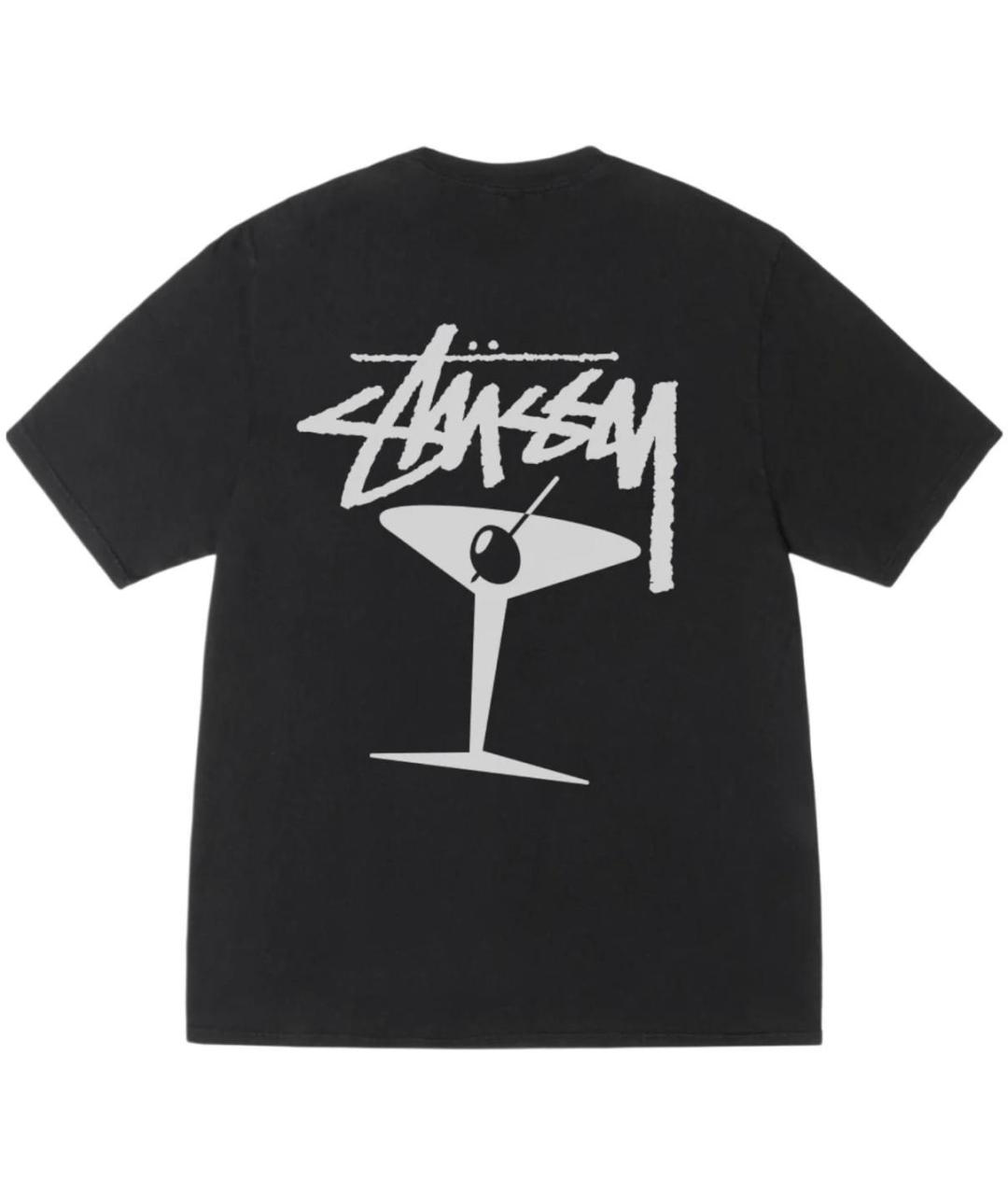 STUSSY Черная хлопковая футболка, фото 2