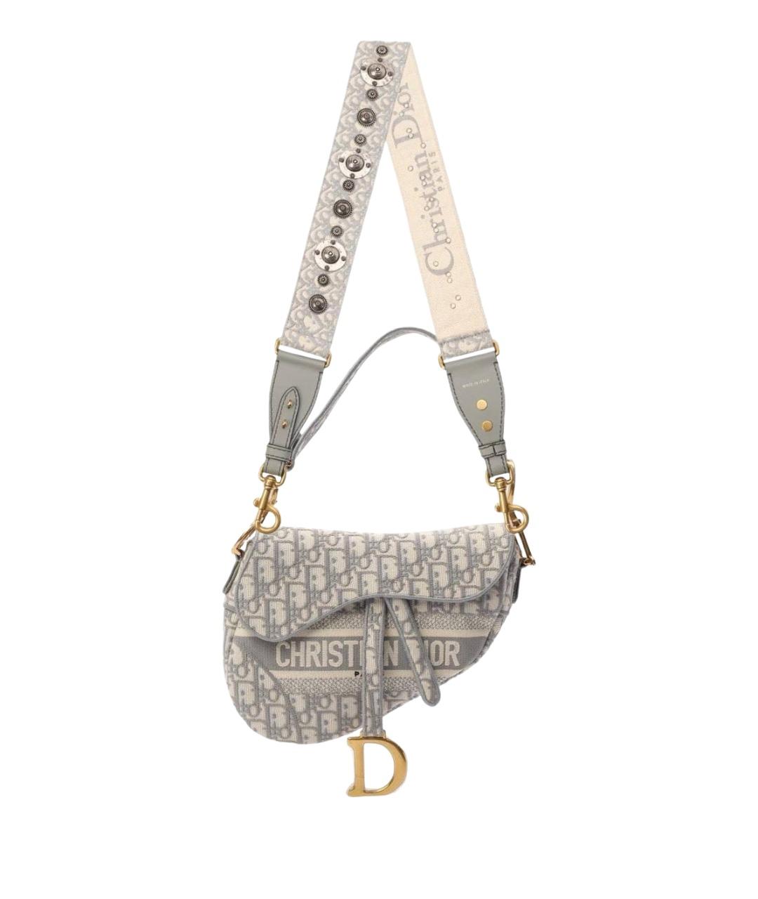 CHRISTIAN DIOR Серая тканевая сумка с короткими ручками, фото 1