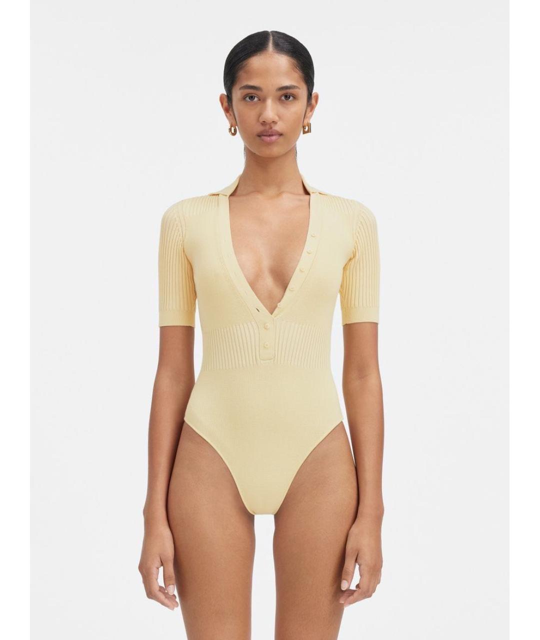 JACQUEMUS Бежевое хлопковое боди, фото 4