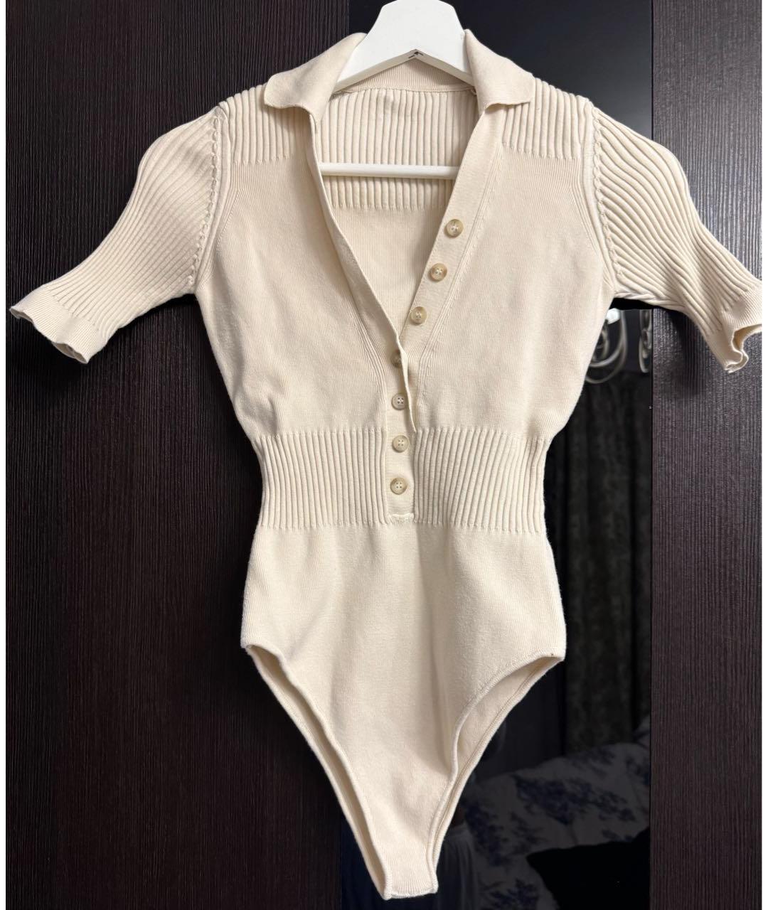 JACQUEMUS Бежевое хлопковое боди, фото 2