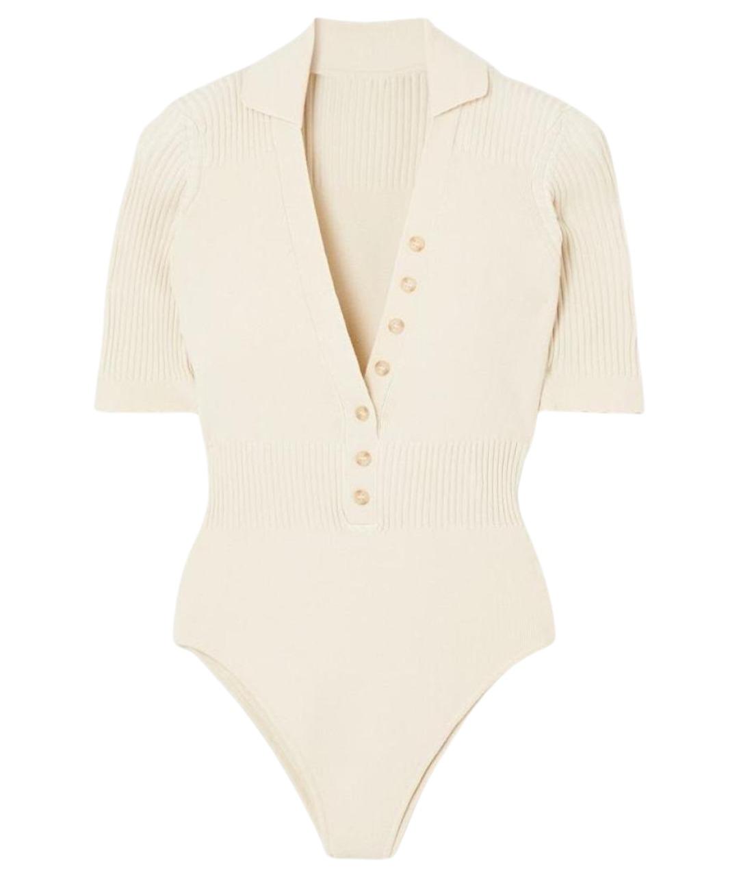 JACQUEMUS Бежевое хлопковое боди, фото 1