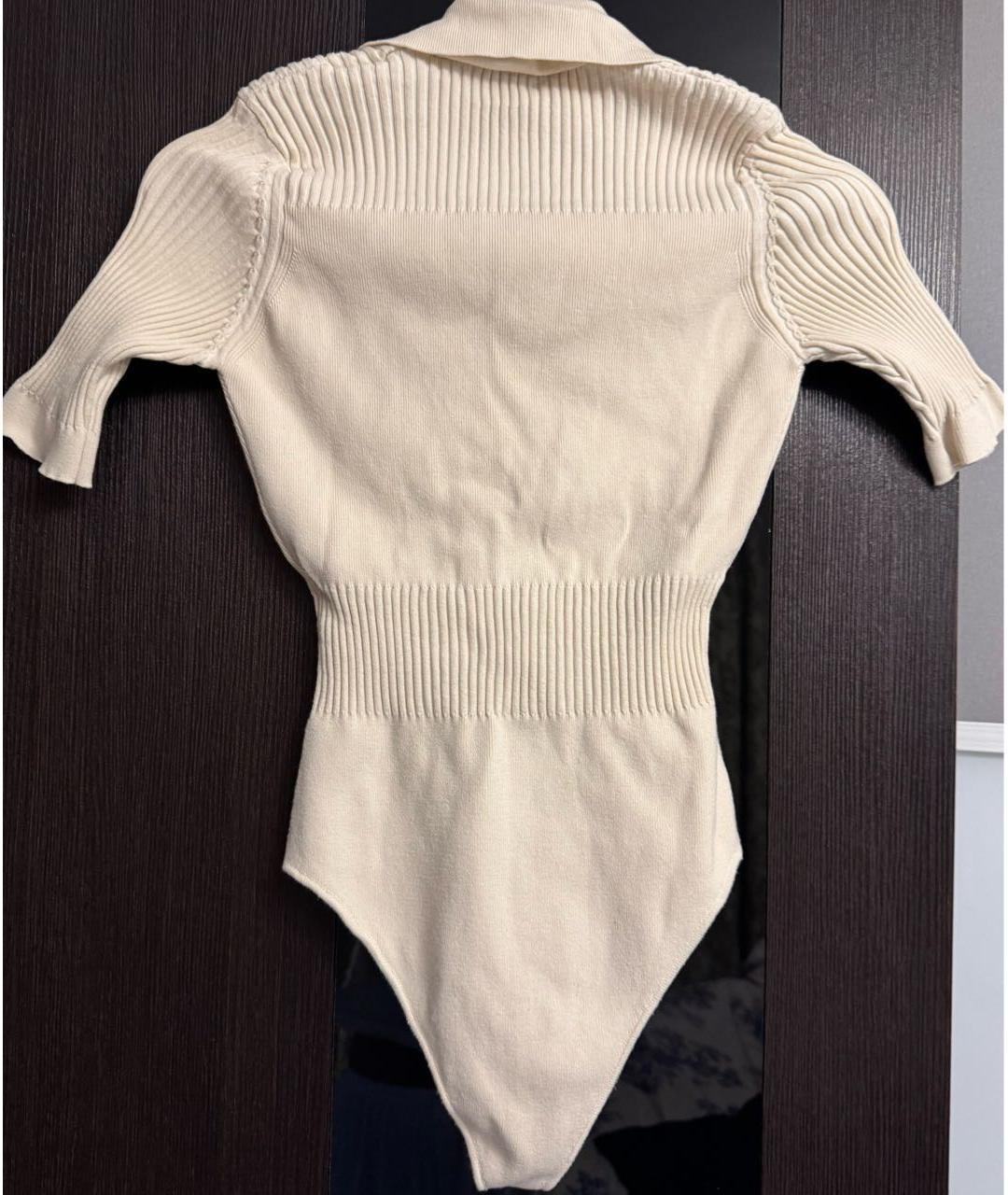 JACQUEMUS Бежевое хлопковое боди, фото 3