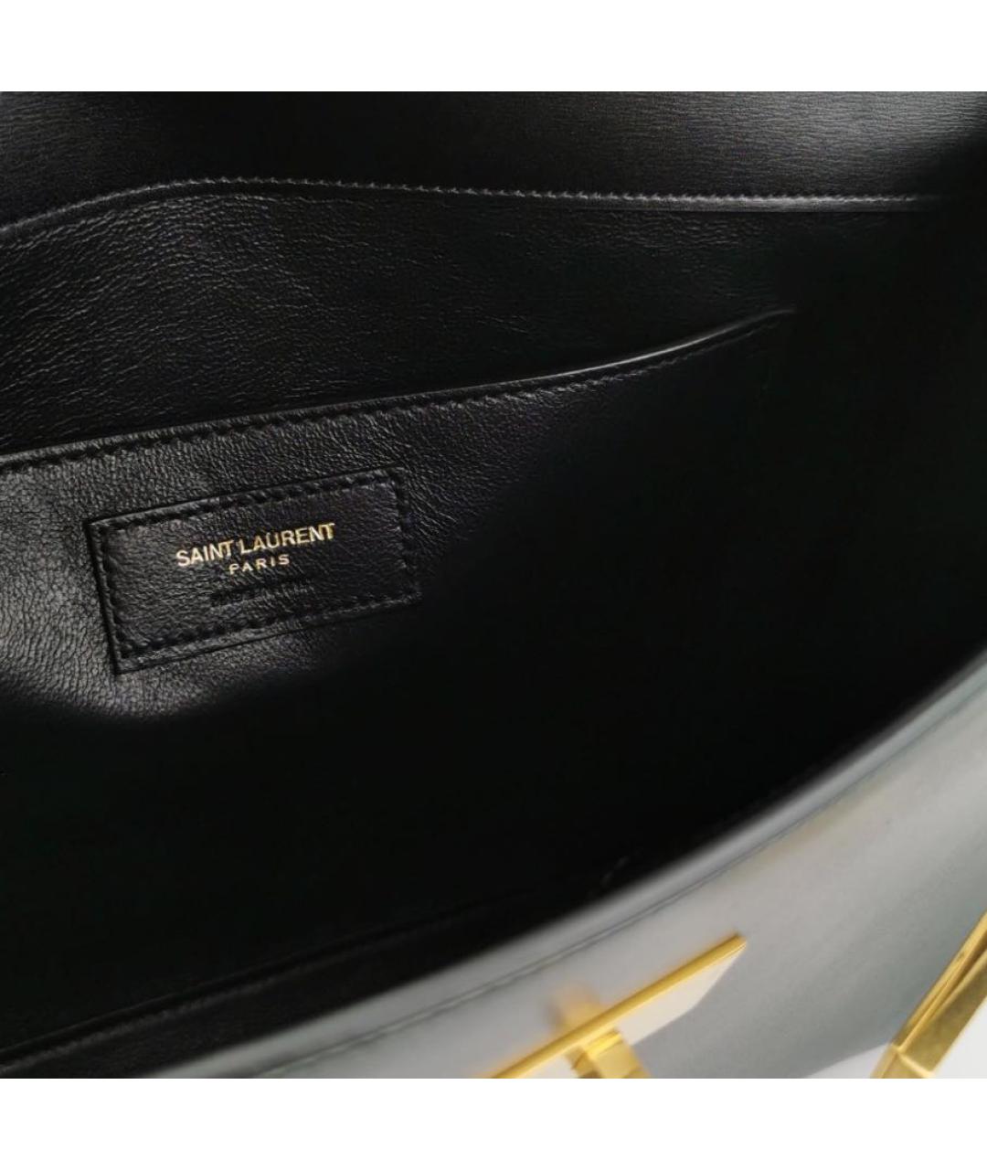 SAINT LAURENT Черная кожаная сумка через плечо, фото 4