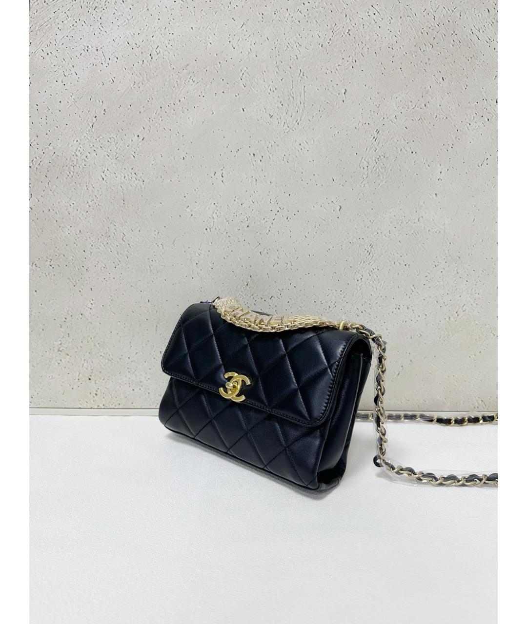 CHANEL Черная кожаная сумка через плечо, фото 4