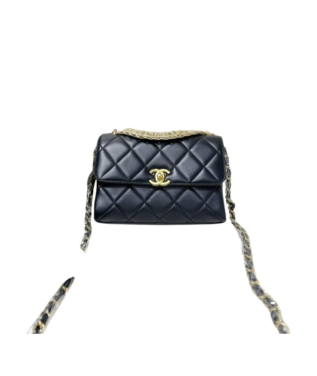 CHANEL Черная кожаная сумка через плечо, фото 2