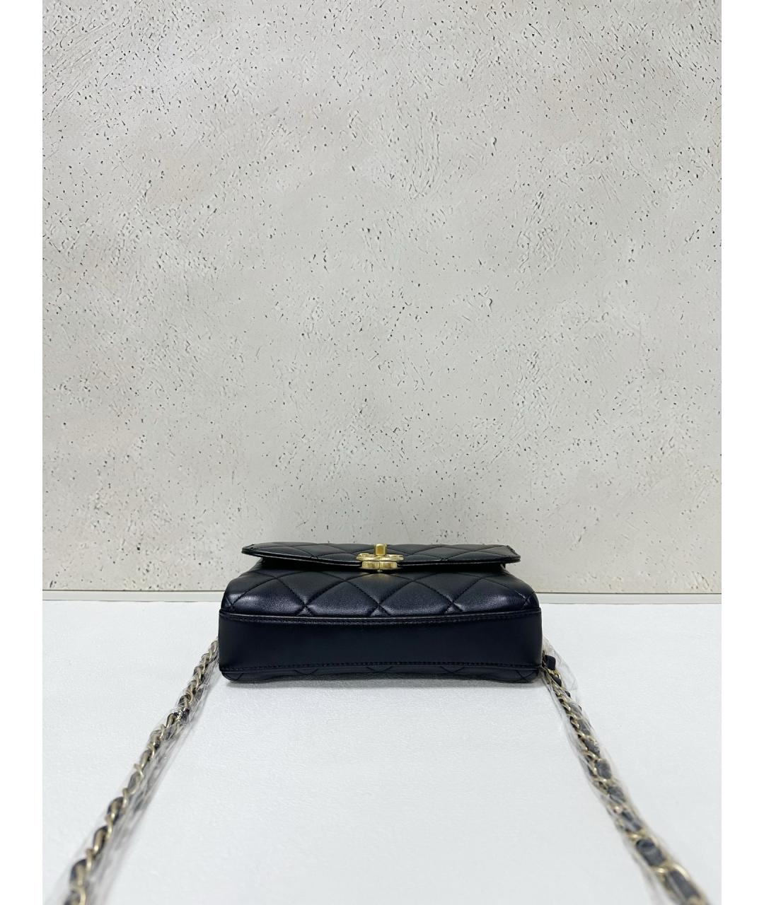 CHANEL Черная кожаная сумка через плечо, фото 5