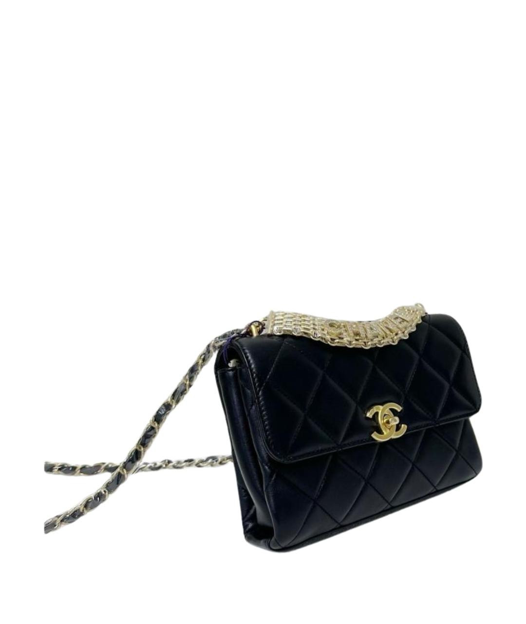 CHANEL Черная кожаная сумка через плечо, фото 1
