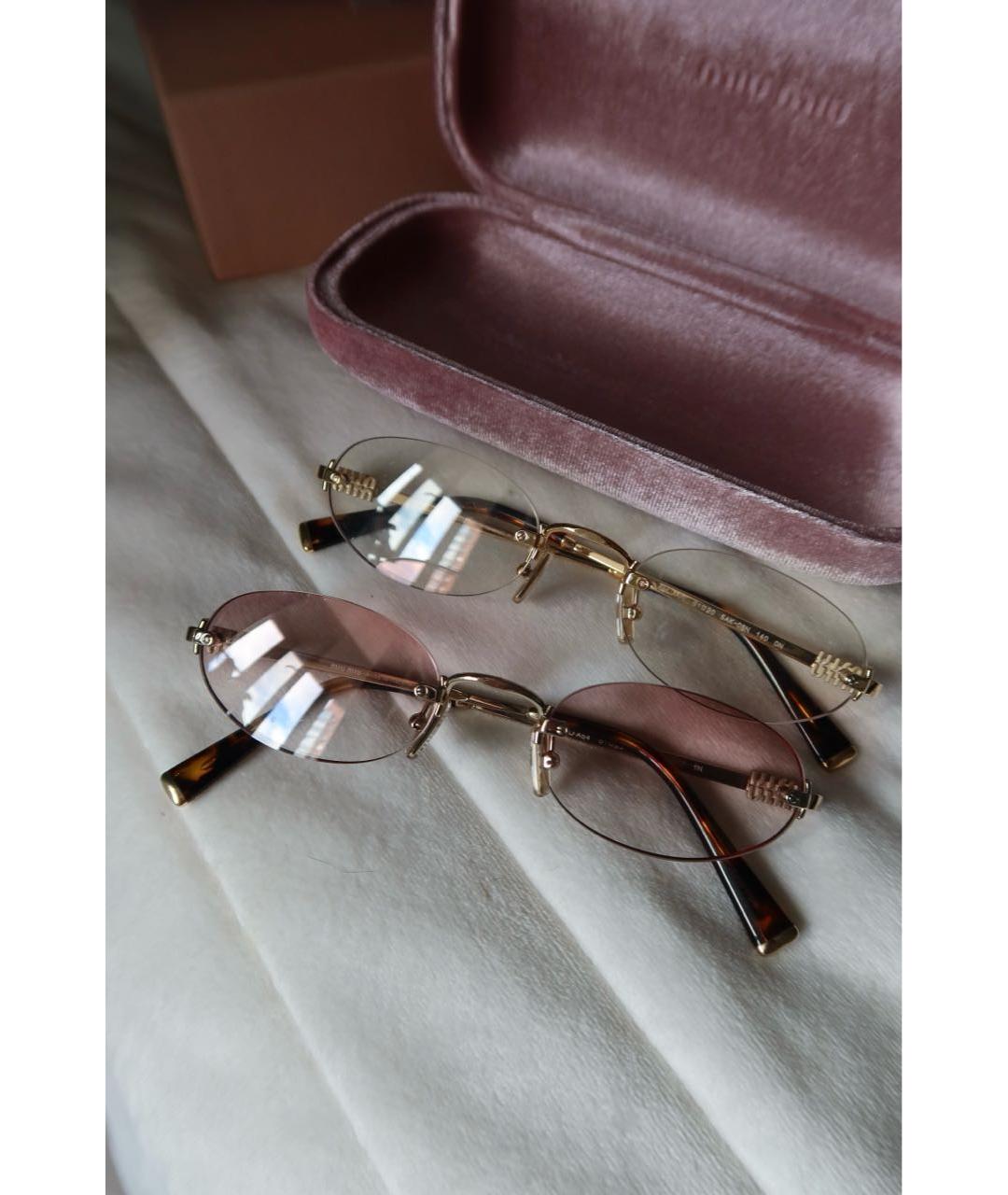 MIU MIU Розовые металлические солнцезащитные очки, фото 2