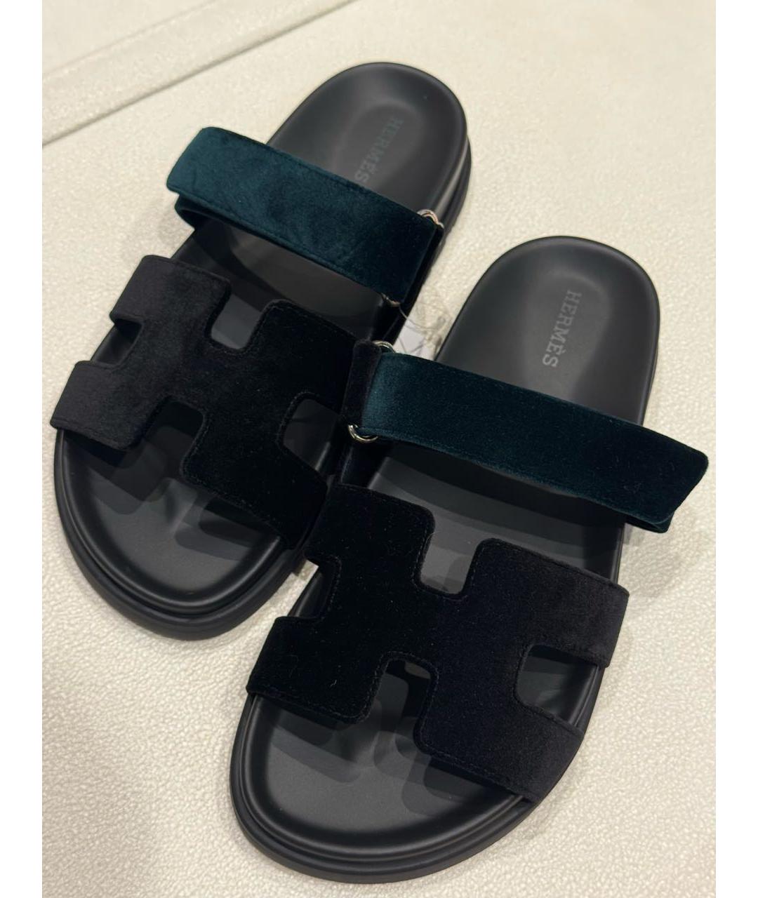 HERMES Мульти бархатные сандалии, фото 7