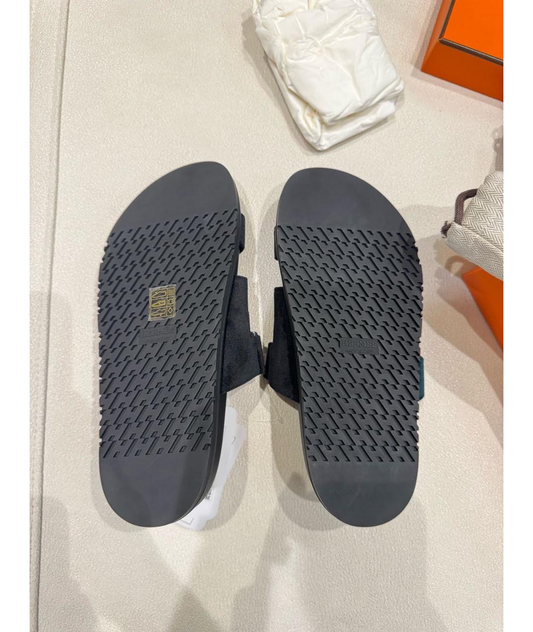 HERMES Мульти бархатные сандалии, фото 6