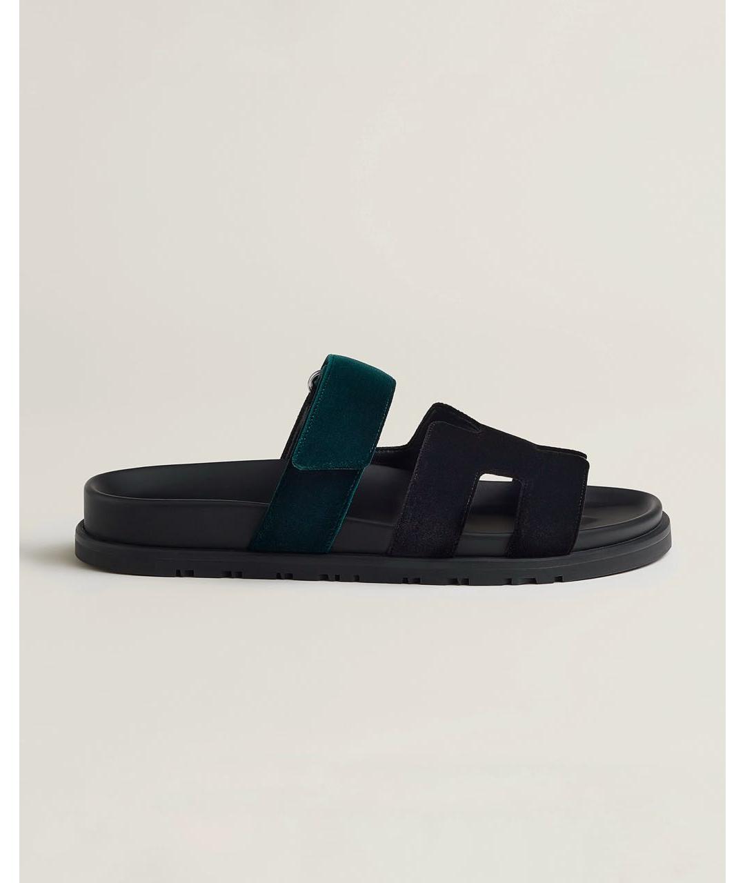 HERMES Мульти бархатные сандалии, фото 9