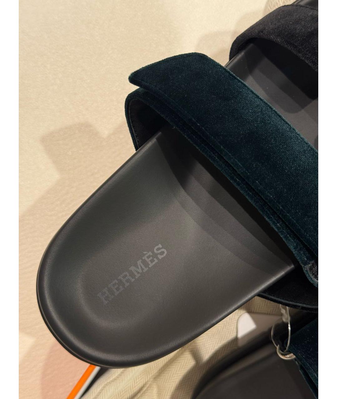 HERMES Мульти бархатные сандалии, фото 5