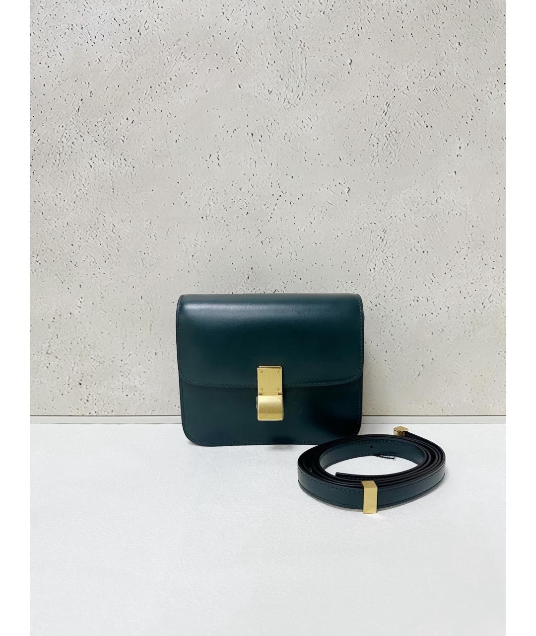 CELINE Зеленая кожаная сумка через плечо, фото 7