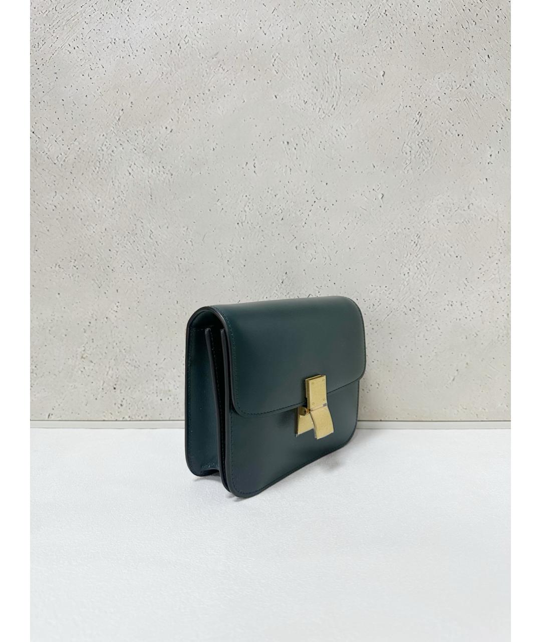 CELINE Зеленая кожаная сумка через плечо, фото 3