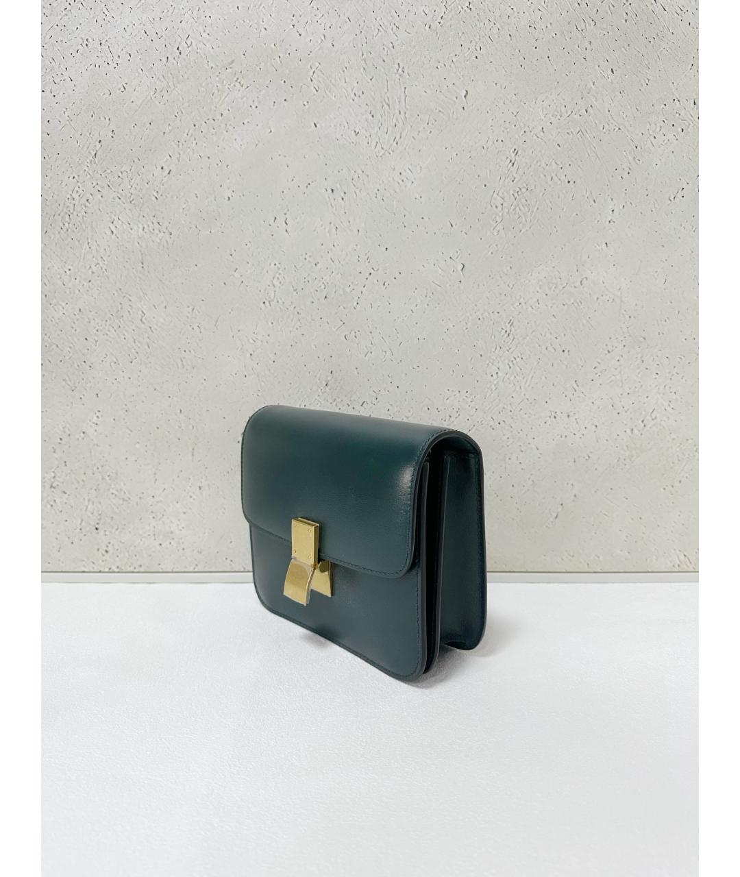 CELINE Зеленая кожаная сумка через плечо, фото 4
