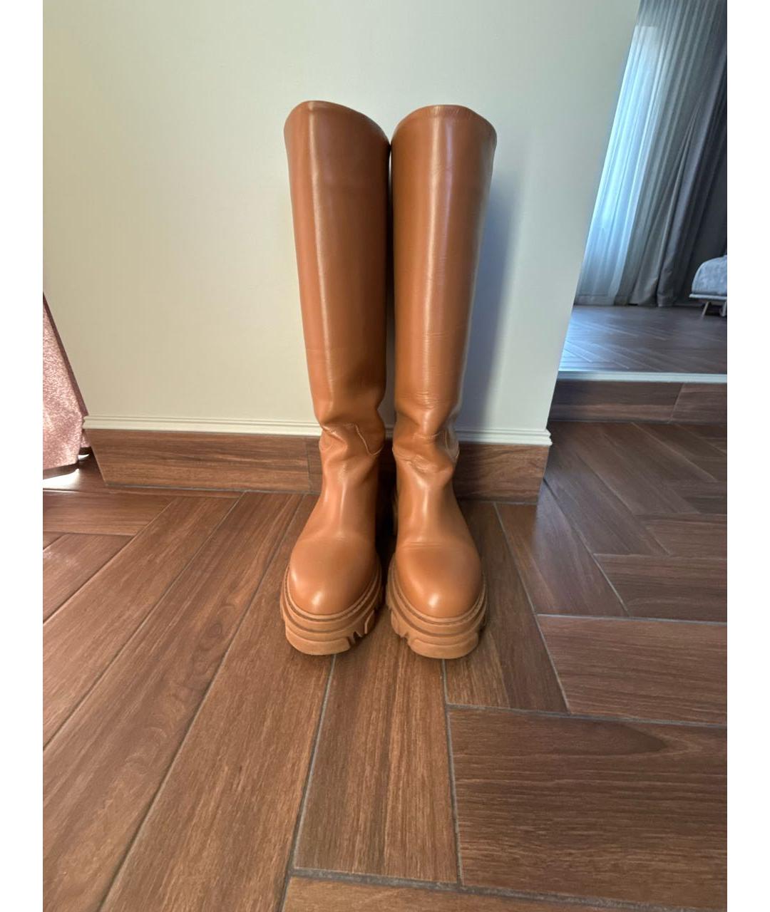 GIA COUTURE Коричневые кожаные сапоги, фото 2