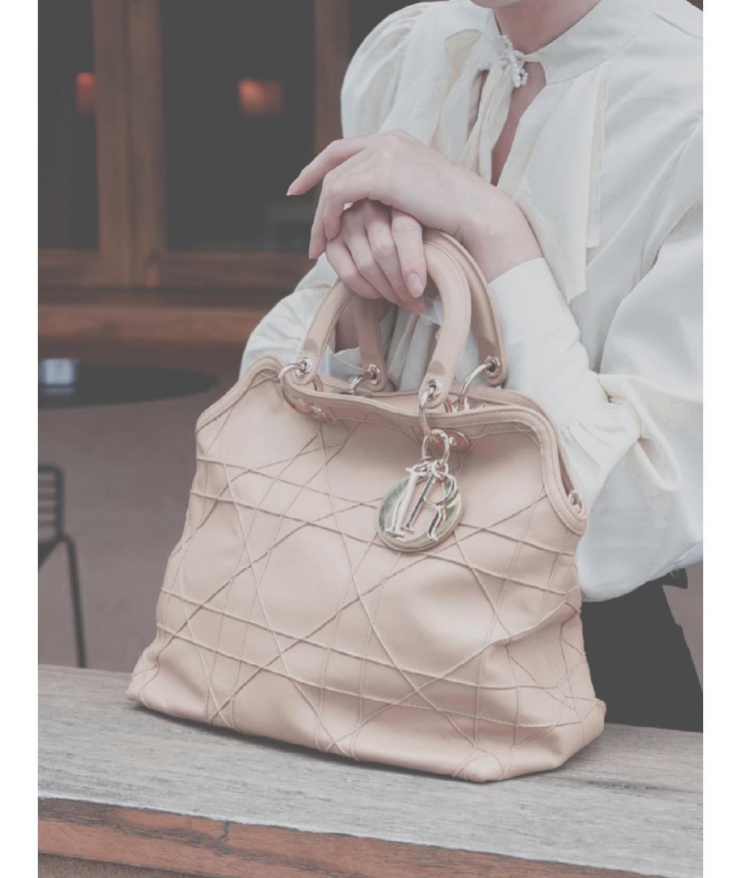 CHRISTIAN DIOR Розовая кожаная сумка тоут, фото 9