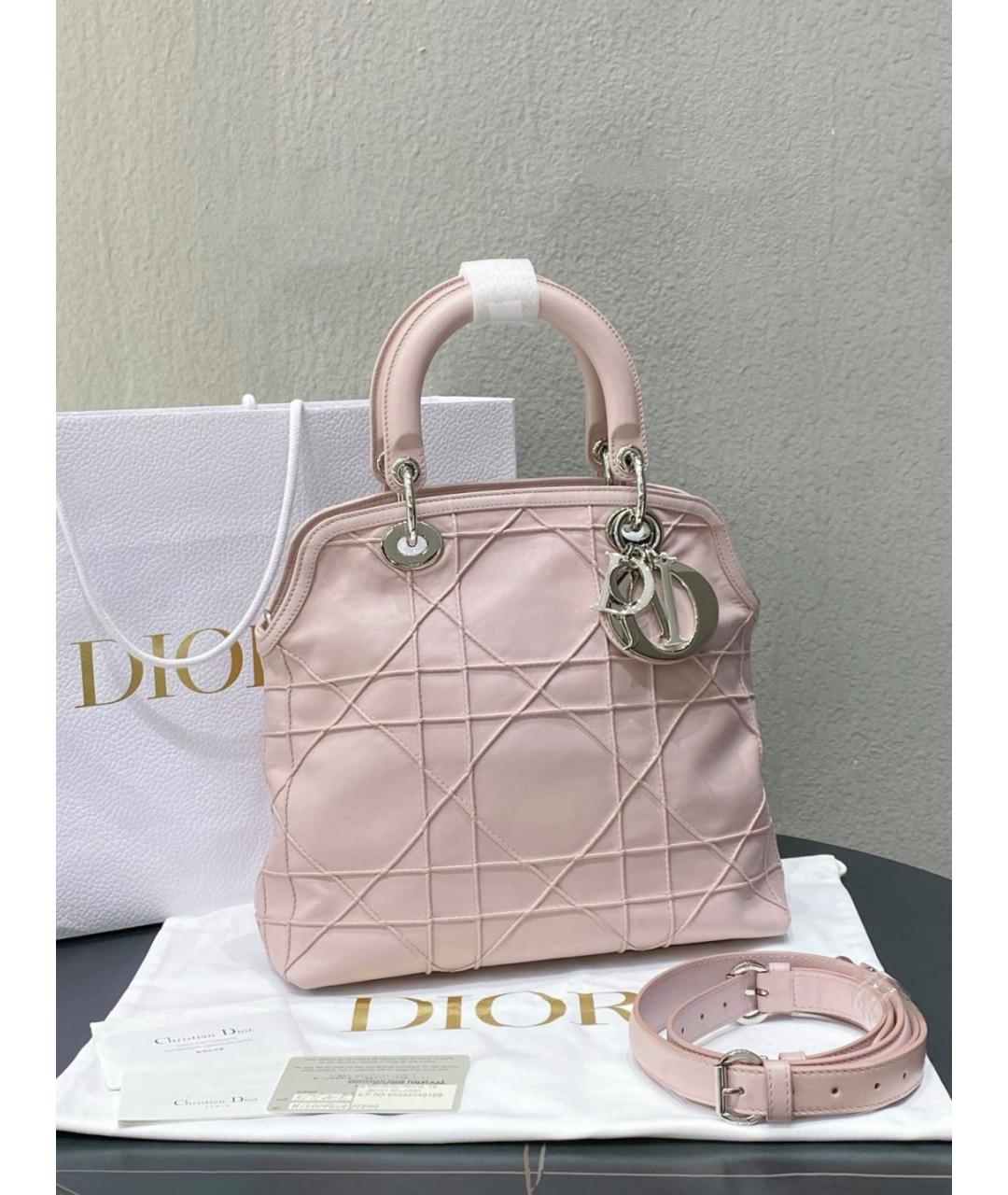 CHRISTIAN DIOR Розовая кожаная сумка тоут, фото 2