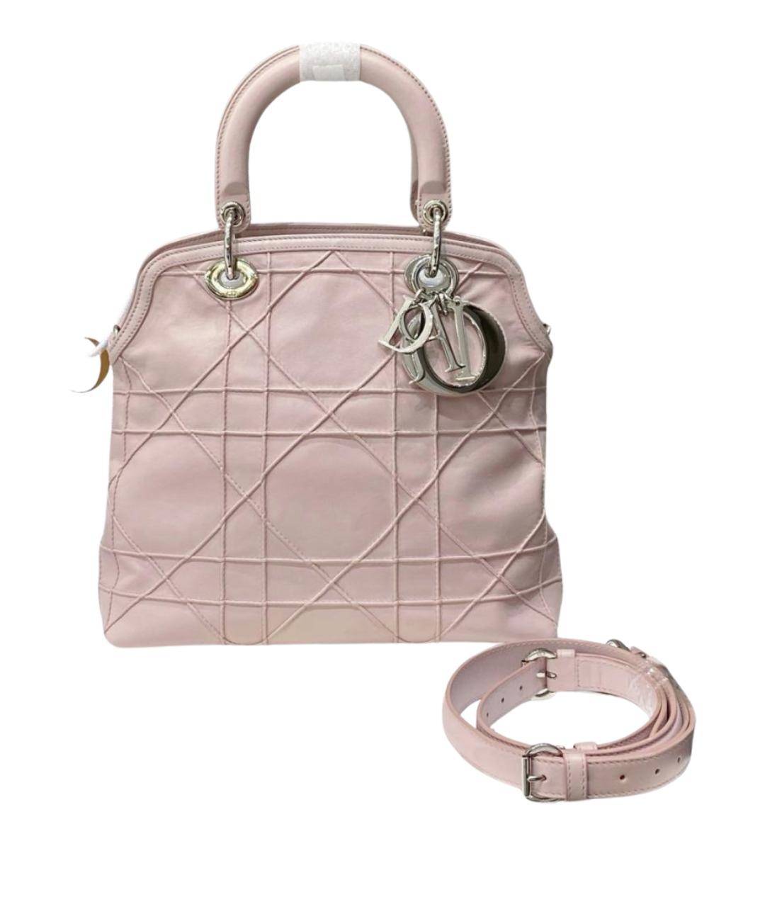 CHRISTIAN DIOR Розовая кожаная сумка тоут, фото 1