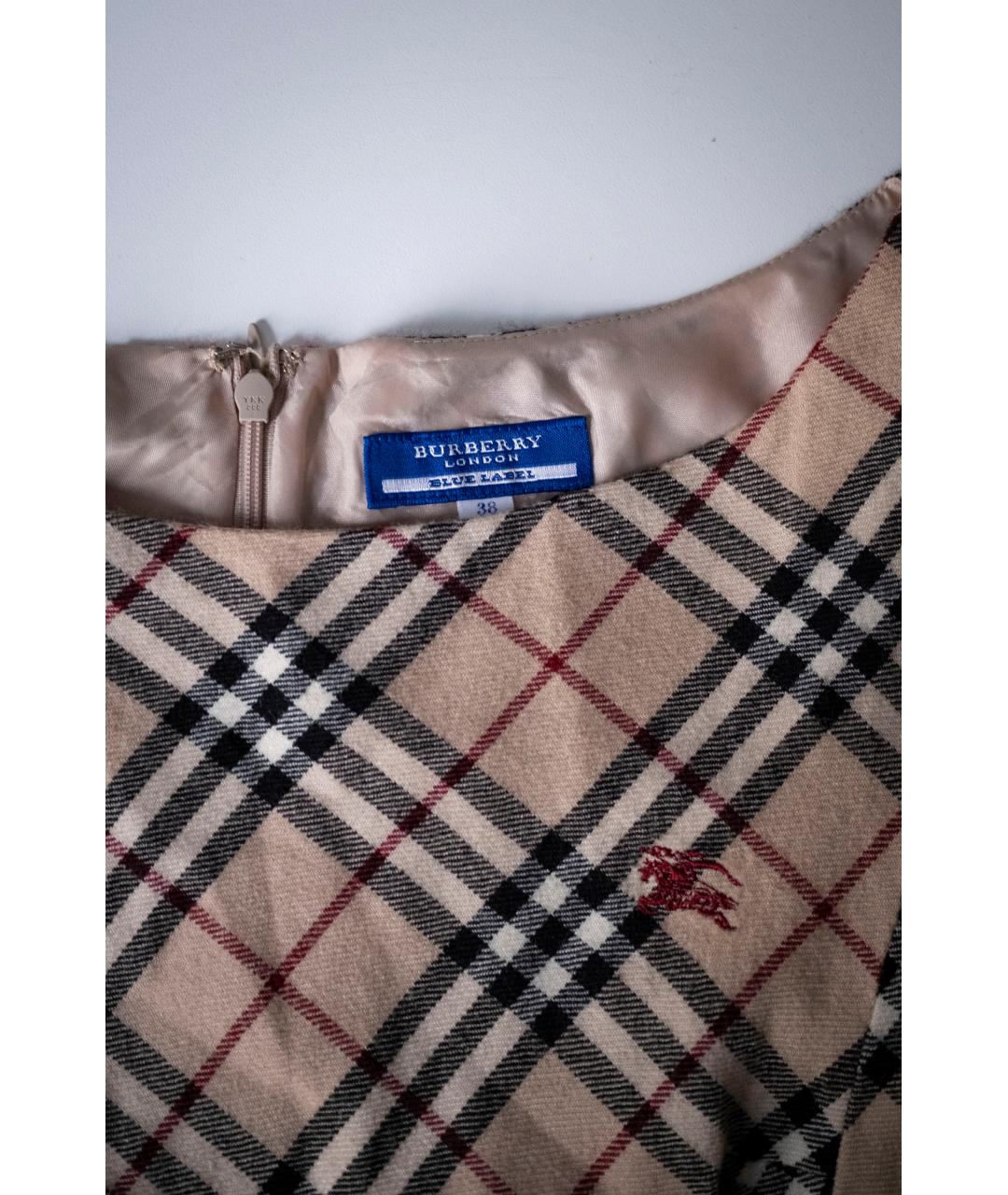 BURBERRY Мульти шерстяное повседневное платье, фото 4