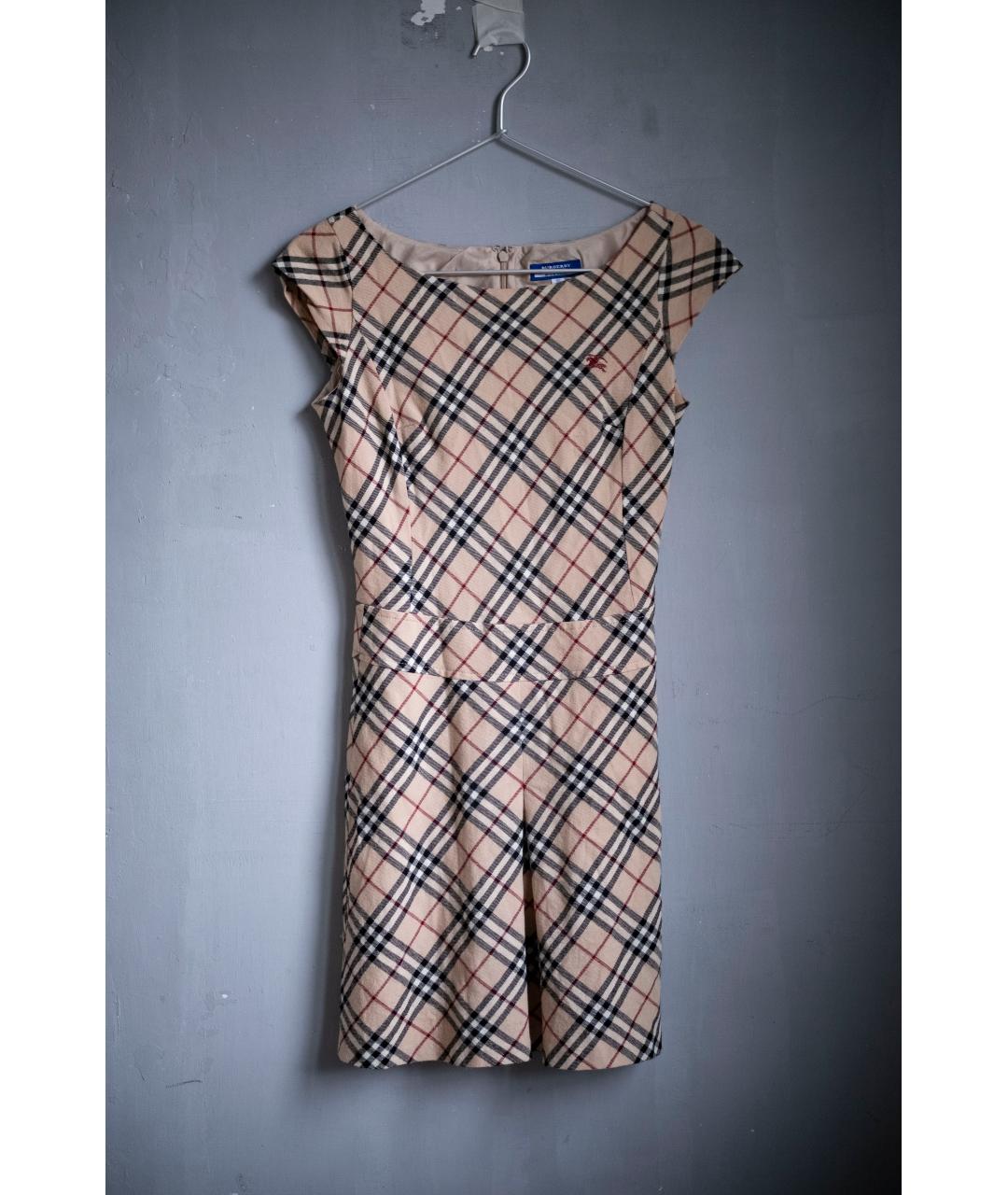 BURBERRY Мульти шерстяное повседневное платье, фото 6