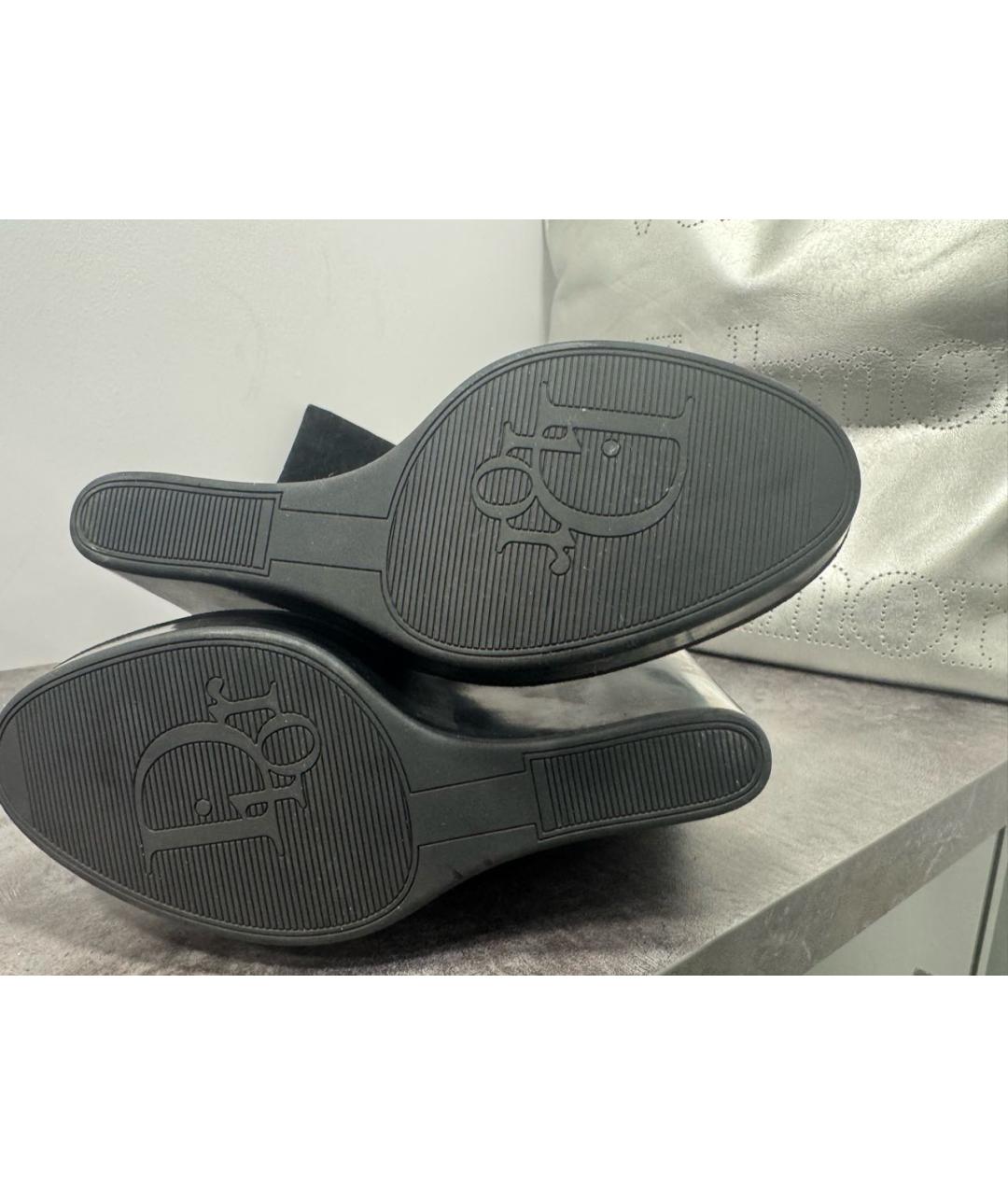 CHRISTIAN DIOR Черные замшевые сапоги, фото 5