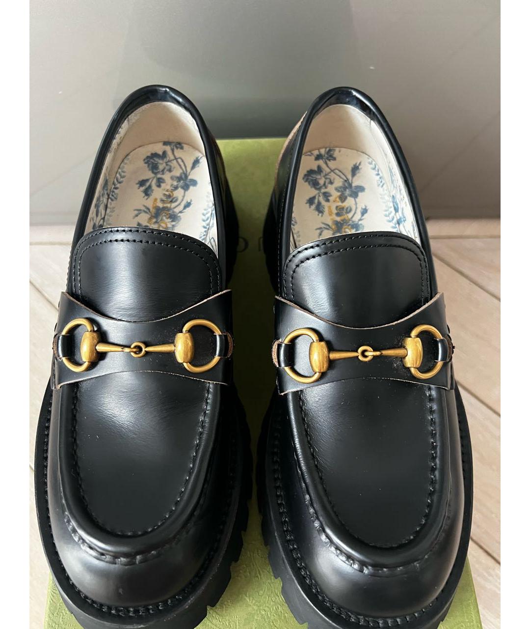 GUCCI Черные кожаные лоферы, фото 8