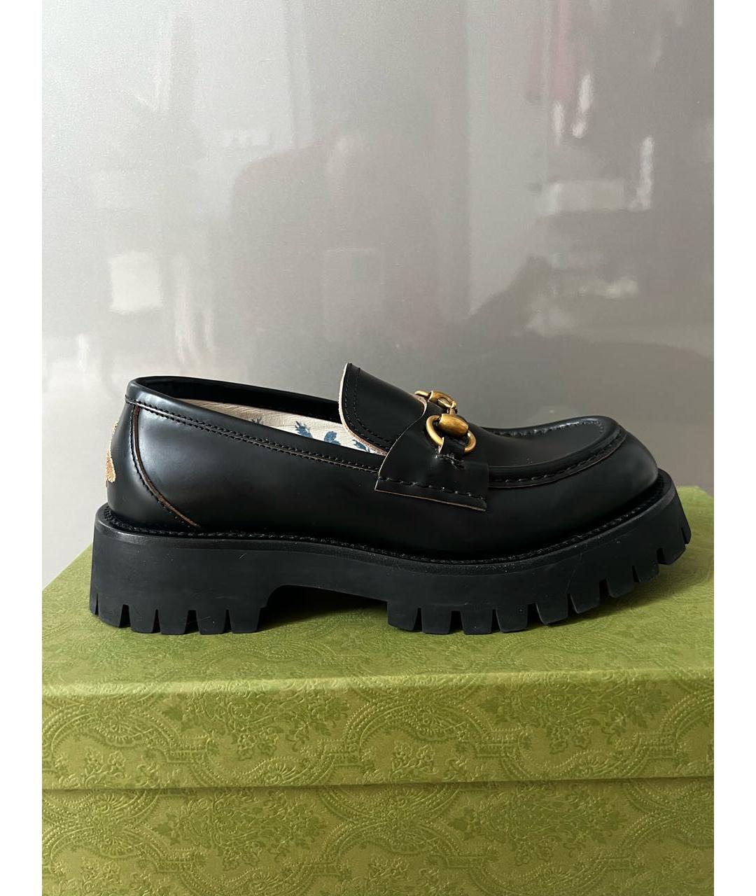 GUCCI Черные кожаные лоферы, фото 9