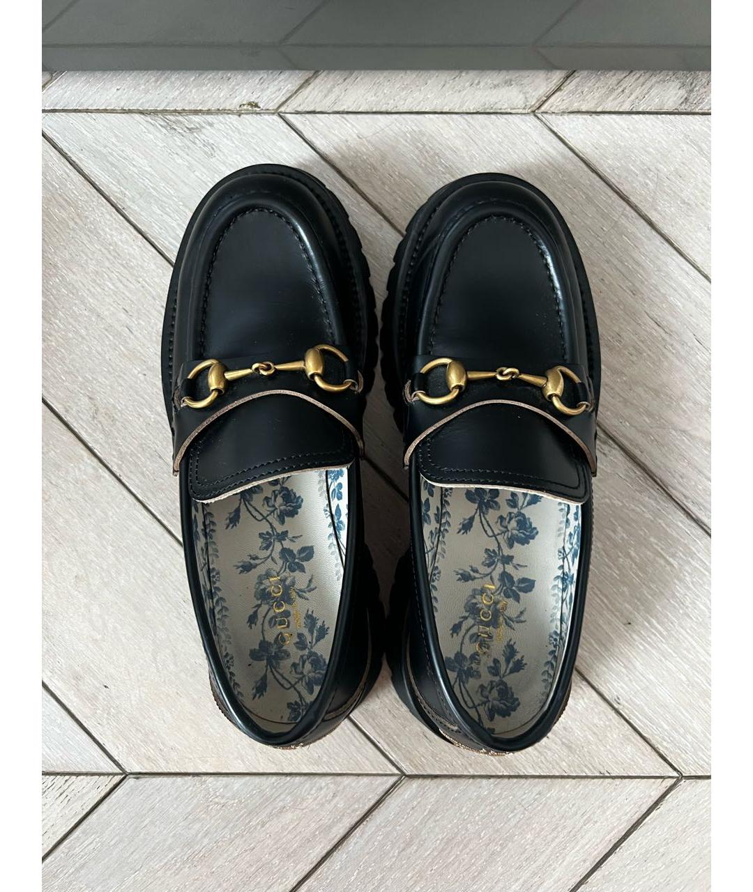 GUCCI Черные кожаные лоферы, фото 3
