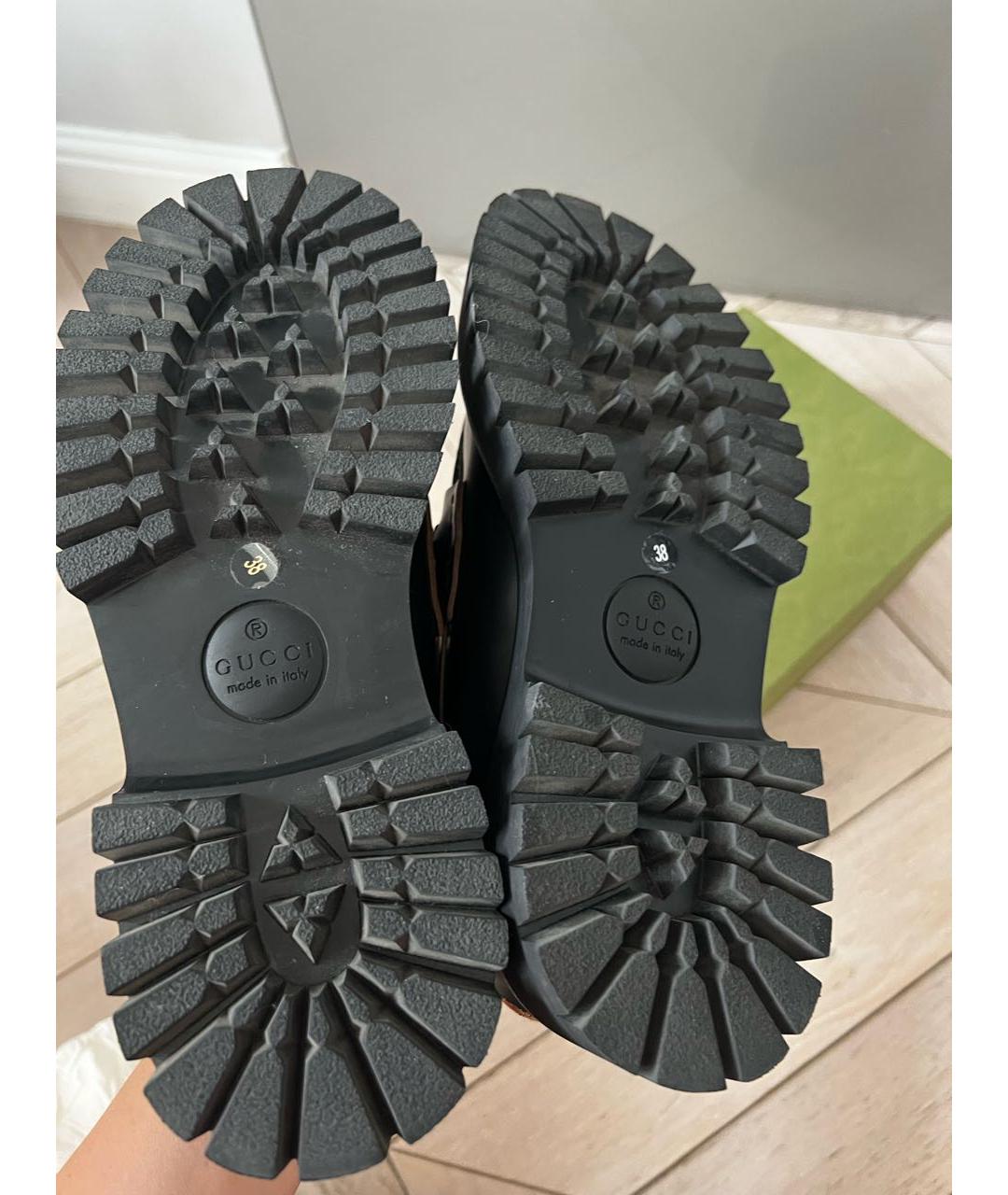 GUCCI Черные кожаные лоферы, фото 6