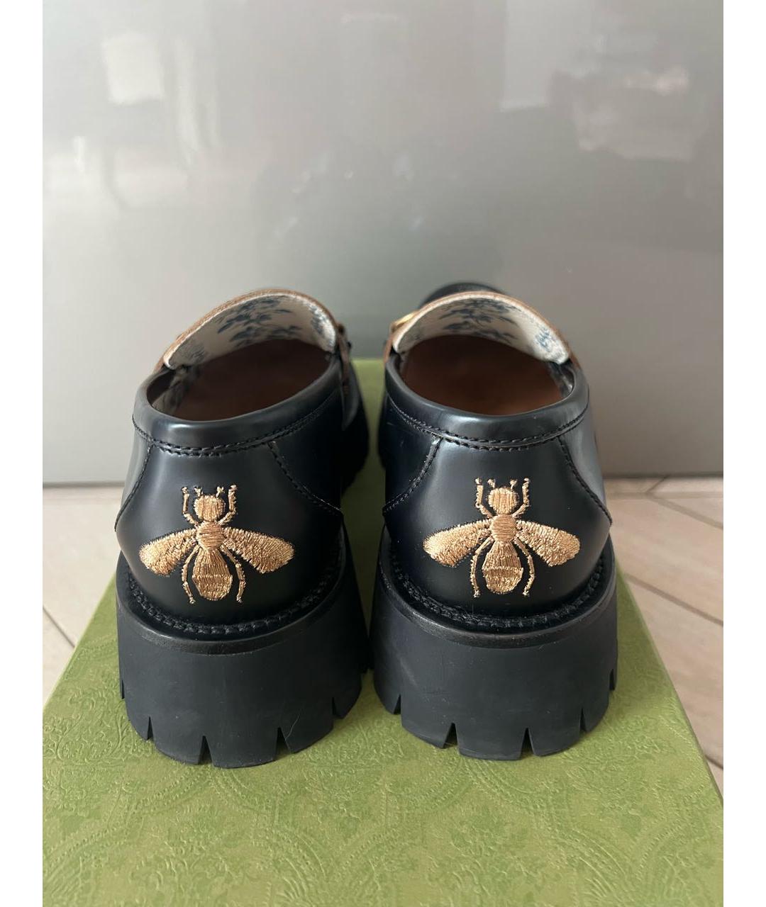 GUCCI Черные кожаные лоферы, фото 4