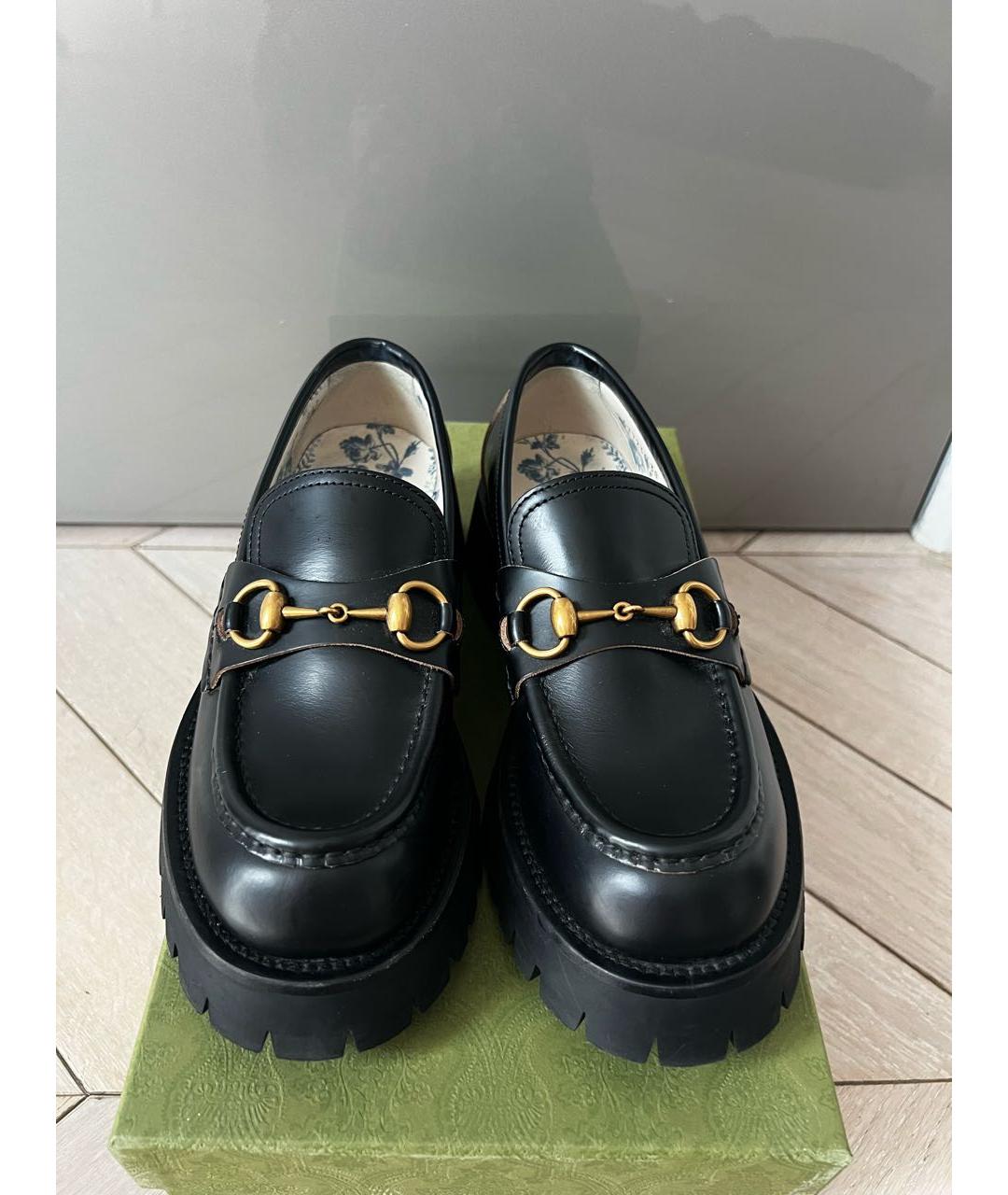 GUCCI Черные кожаные лоферы, фото 2