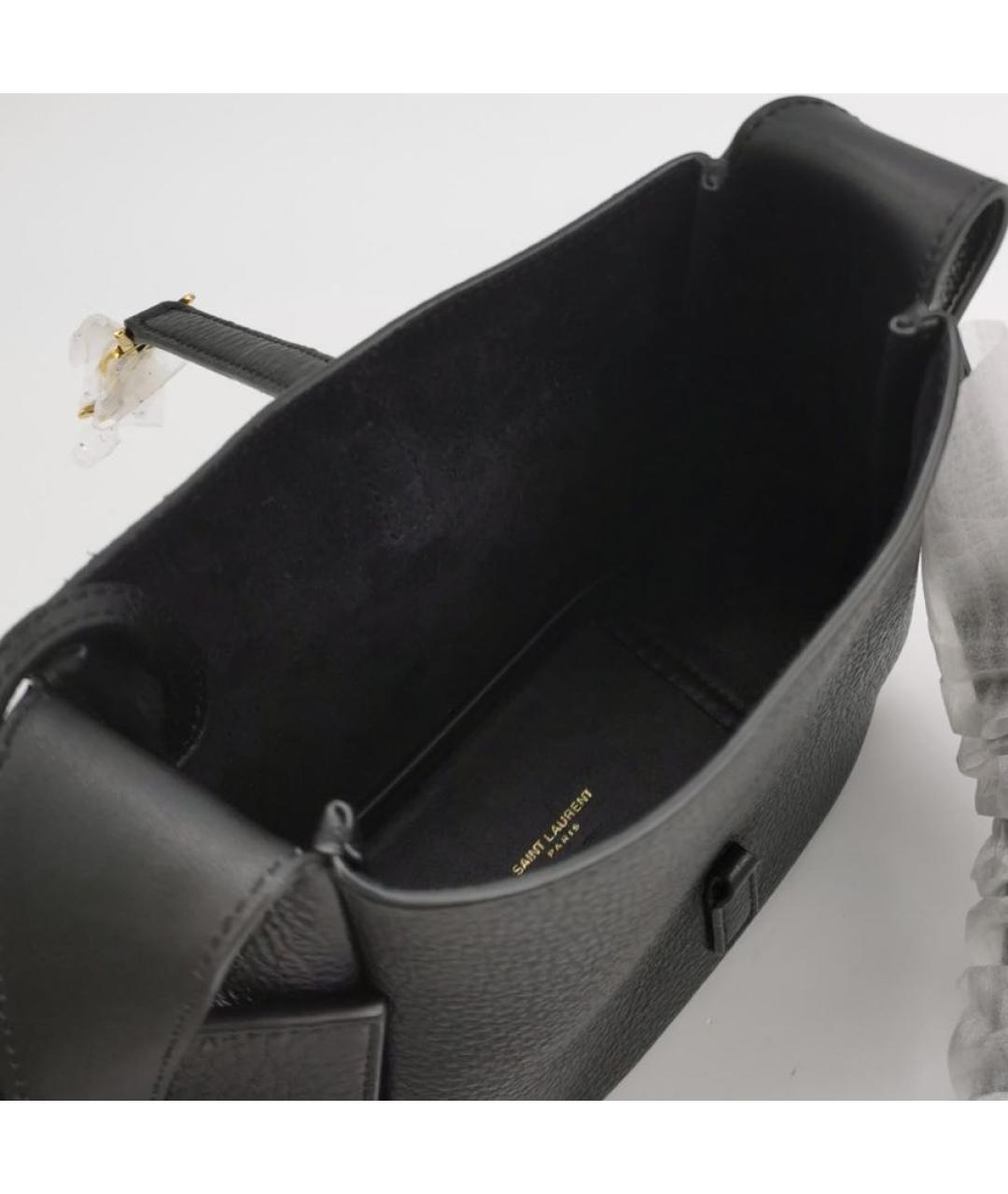 SAINT LAURENT Черная кожаная сумка через плечо, фото 4