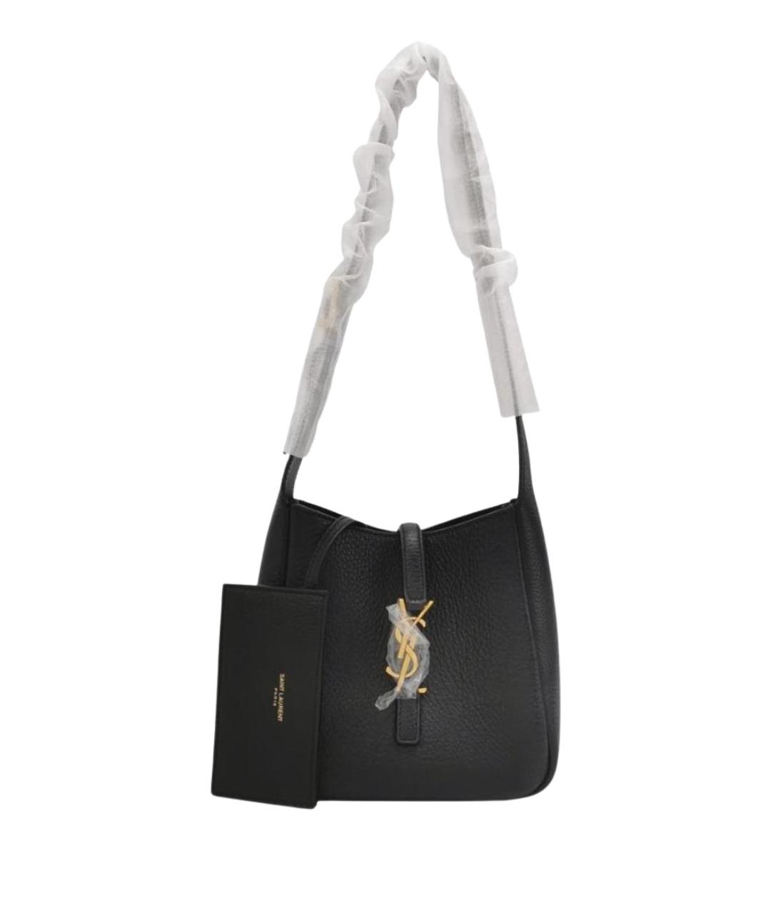 SAINT LAURENT Черная кожаная сумка через плечо, фото 1