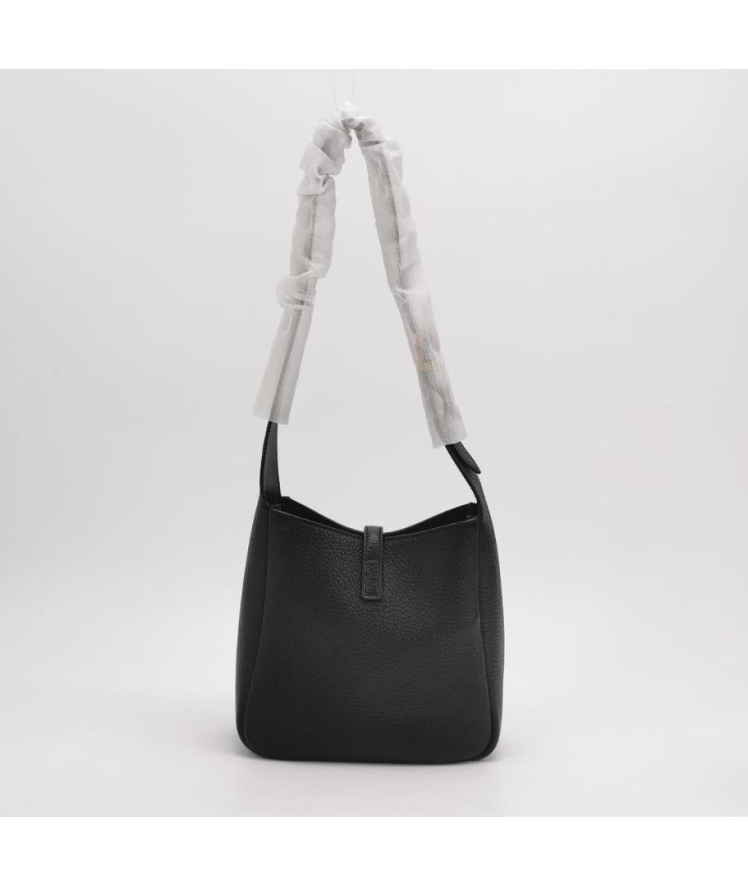 SAINT LAURENT Черная кожаная сумка через плечо, фото 3