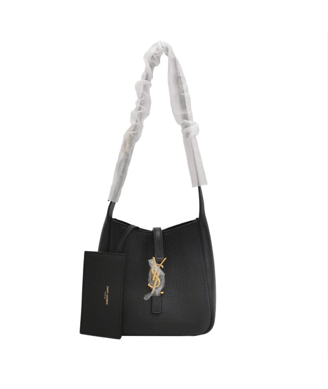 SAINT LAURENT Черная кожаная сумка через плечо, фото 7
