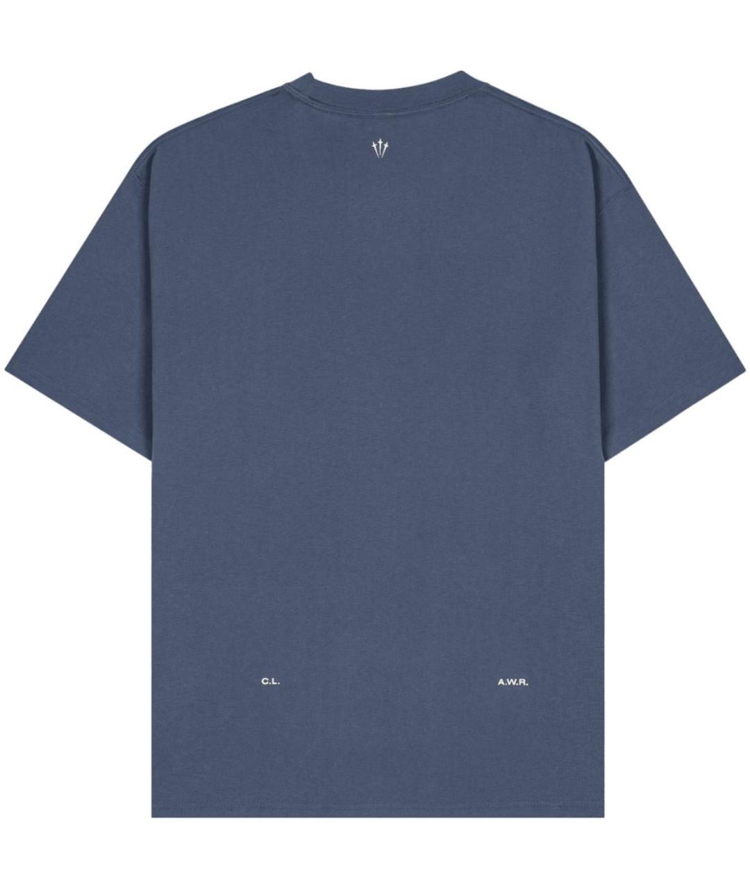 NIKE Синяя хлопковая футболка, фото 2