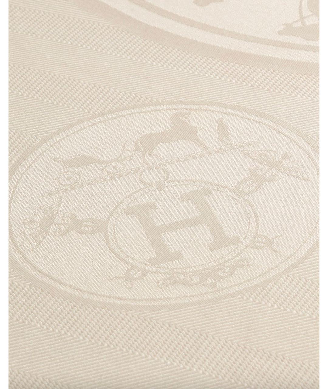 HERMES Бежевый кашемировый шарф, фото 2