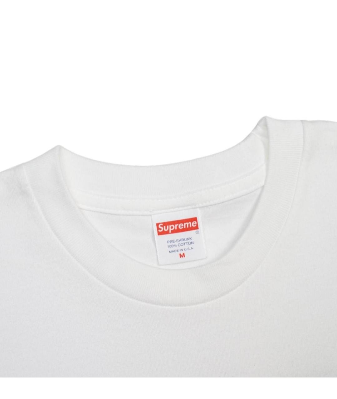 SUPREME Белая хлопковая футболка, фото 2