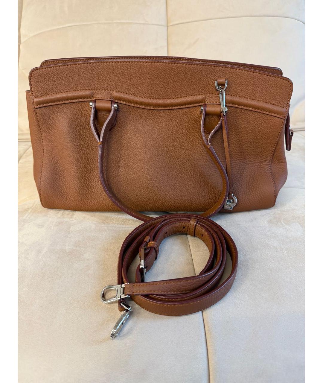 LORO PIANA Коричневая кожаная сумка тоут, фото 3