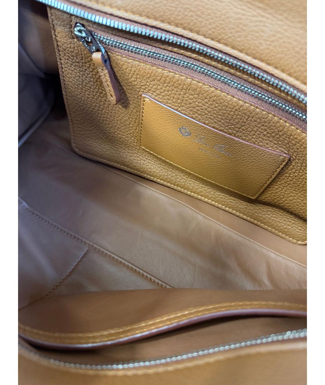 LORO PIANA Коричневая кожаная сумка тоут, фото 8